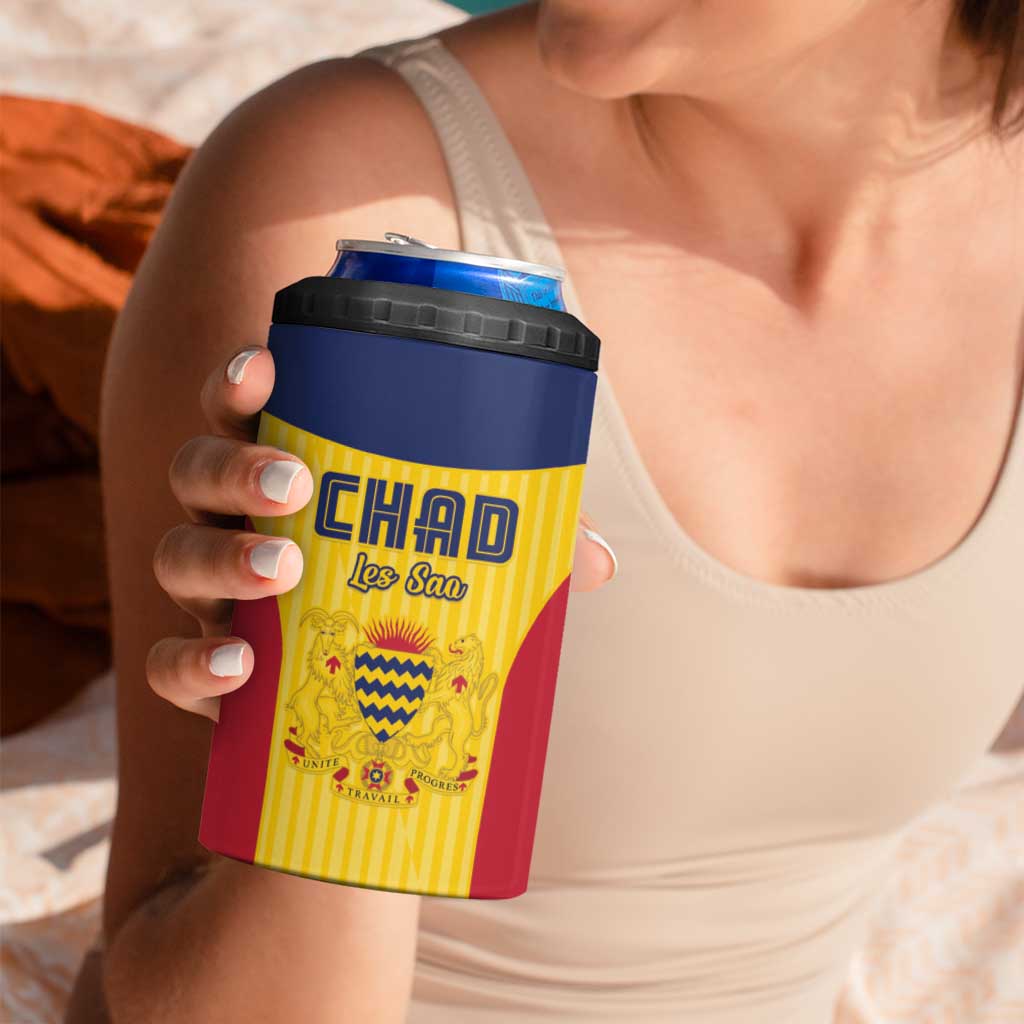 Custom Chad Football 4 in 1 Can Cooler Tumbler Allez Les Sao