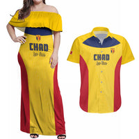 Custom Chad Football Couples Matching Off Shoulder Maxi Dress and Hawaiian Shirt Allez Les Sao