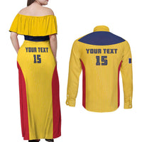 Custom Chad Football Couples Matching Off Shoulder Maxi Dress and Long Sleeve Button Shirt Allez Les Sao