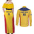 Custom Chad Football Couples Matching Off Shoulder Maxi Dress and Long Sleeve Button Shirt Allez Les Sao