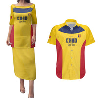 Custom Chad Football Couples Matching Puletasi and Hawaiian Shirt Allez Les Sao