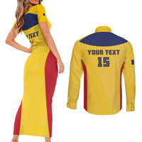 Custom Chad Football Couples Matching Short Sleeve Bodycon Dress and Long Sleeve Button Shirt Allez Les Sao