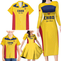 Custom Chad Football Family Matching Long Sleeve Bodycon Dress and Hawaiian Shirt Allez Les Sao