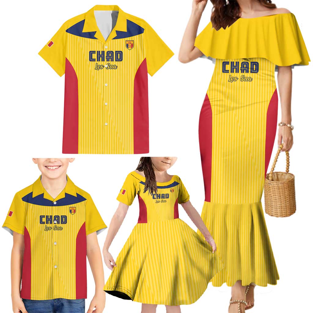 Custom Chad Football Family Matching Mermaid Dress and Hawaiian Shirt Allez Les Sao