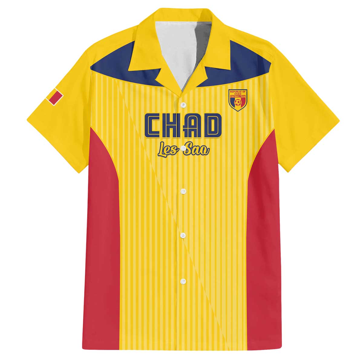 Custom Chad Football Family Matching Off The Shoulder Long Sleeve Dress and Hawaiian Shirt Allez Les Sao