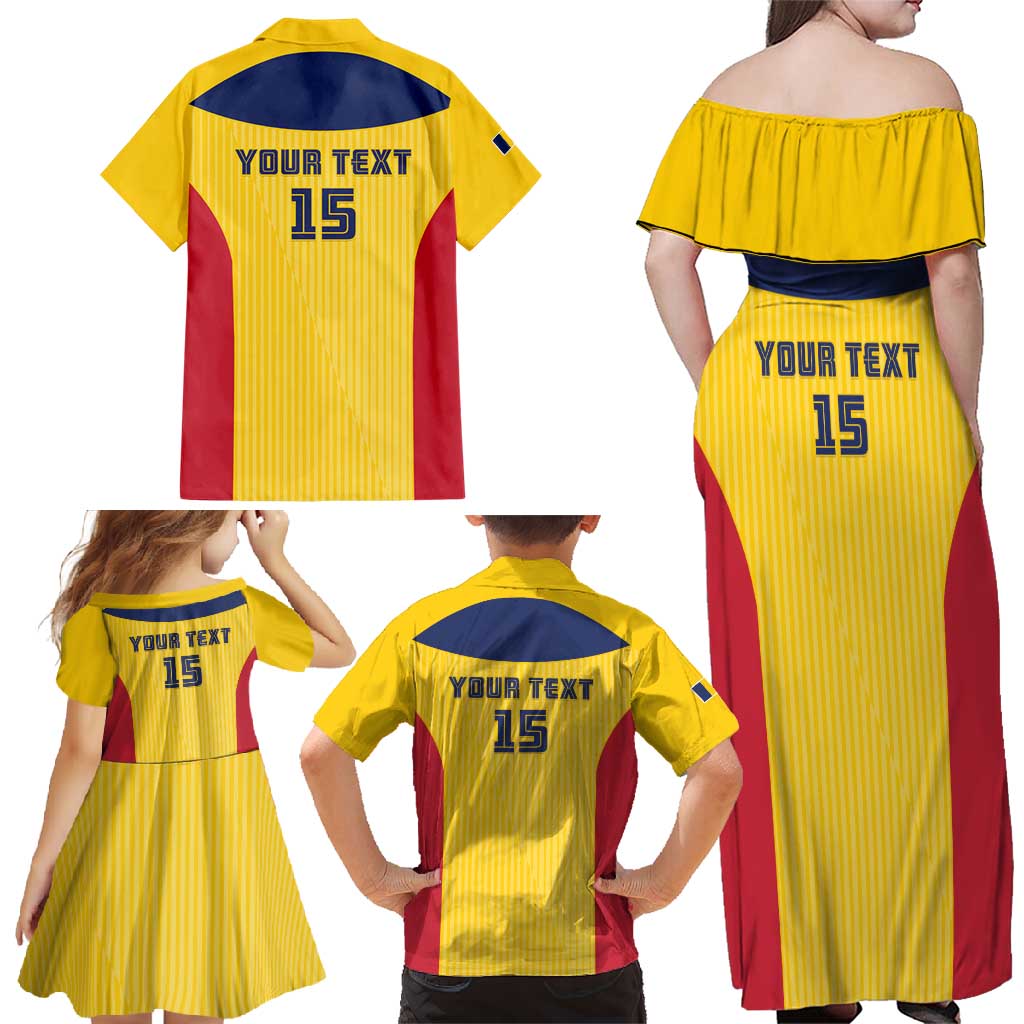 Custom Chad Football Family Matching Off Shoulder Maxi Dress and Hawaiian Shirt Allez Les Sao