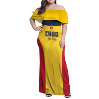 Custom Chad Football Family Matching Off Shoulder Maxi Dress and Hawaiian Shirt Allez Les Sao