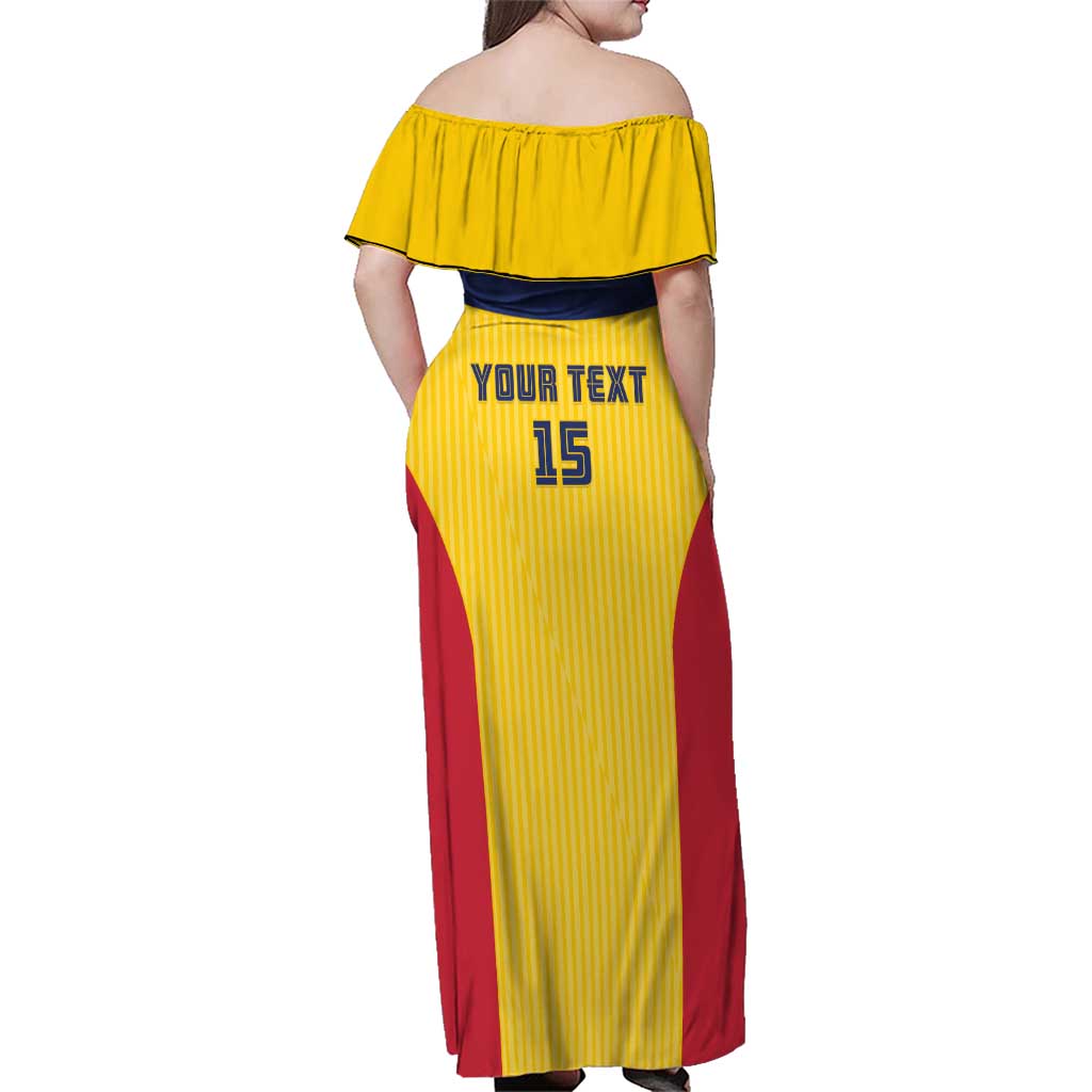 Custom Chad Football Family Matching Off Shoulder Maxi Dress and Hawaiian Shirt Allez Les Sao