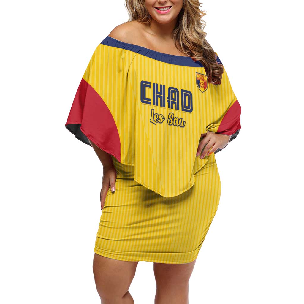 Custom Chad Football Family Matching Off Shoulder Short Dress and Hawaiian Shirt Allez Les Sao