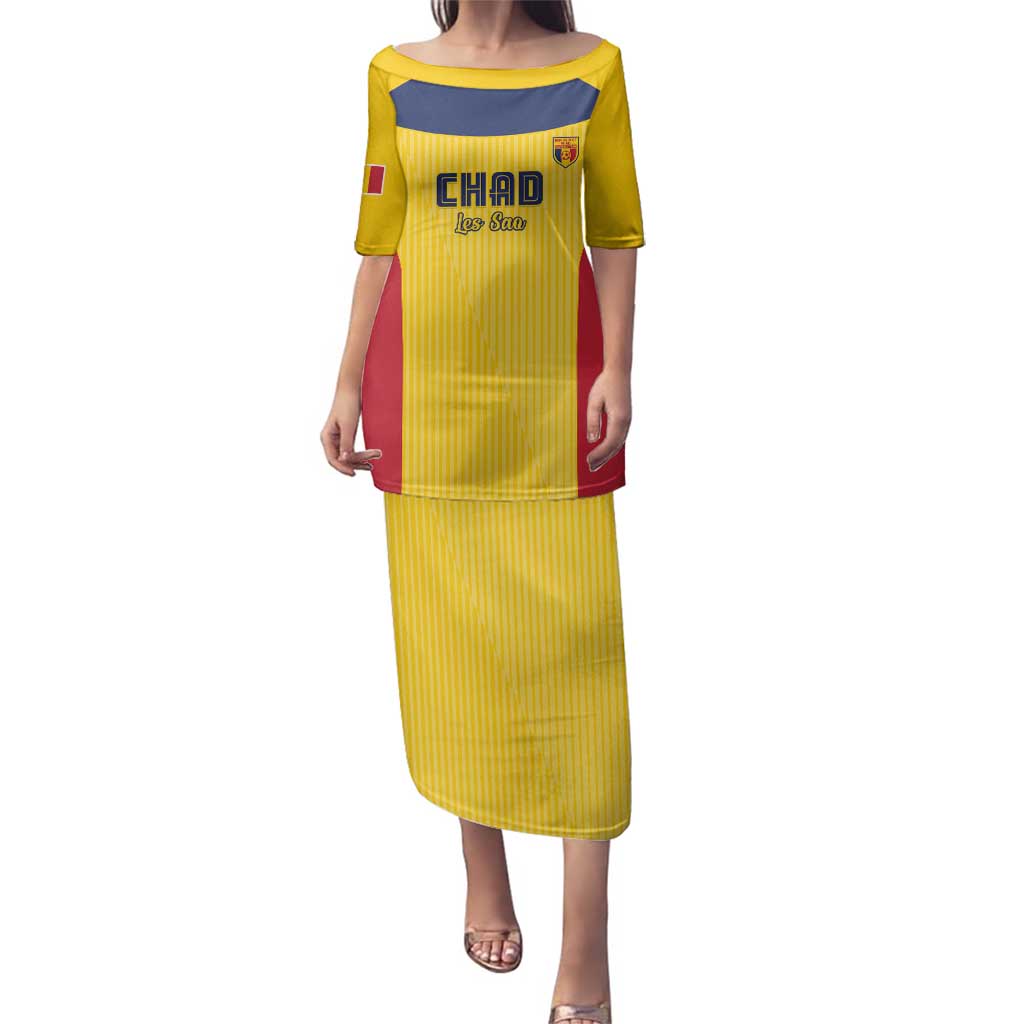 Custom Chad Football Family Matching Puletasi and Hawaiian Shirt Allez Les Sao