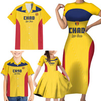 Custom Chad Football Family Matching Short Sleeve Bodycon Dress and Hawaiian Shirt Allez Les Sao