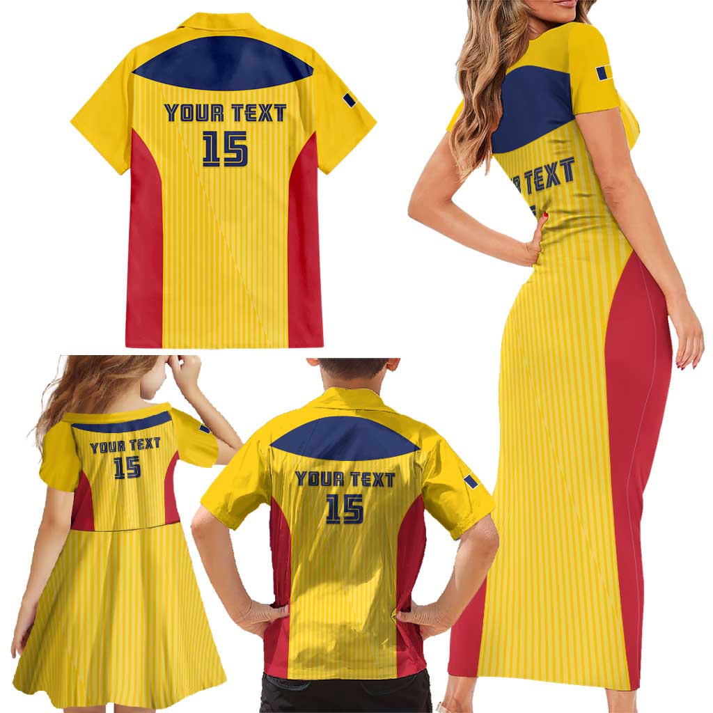 Custom Chad Football Family Matching Short Sleeve Bodycon Dress and Hawaiian Shirt Allez Les Sao