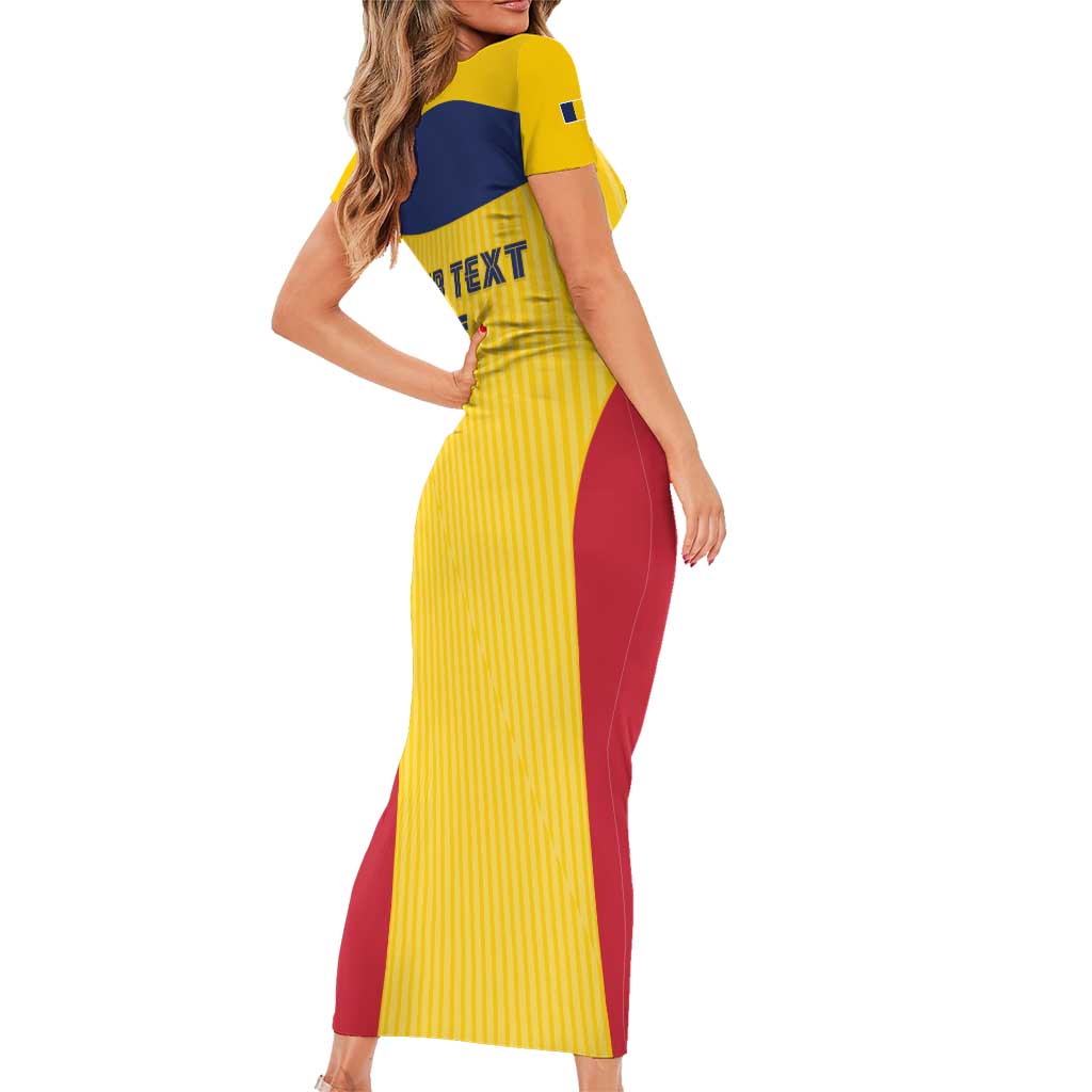 Custom Chad Football Family Matching Short Sleeve Bodycon Dress and Hawaiian Shirt Allez Les Sao