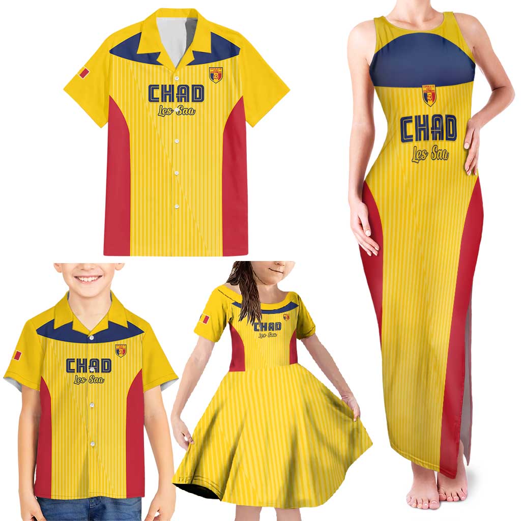 Custom Chad Football Family Matching Tank Maxi Dress and Hawaiian Shirt Allez Les Sao