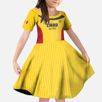 Custom Chad Football Kid Short Sleeve Dress Allez Les Sao