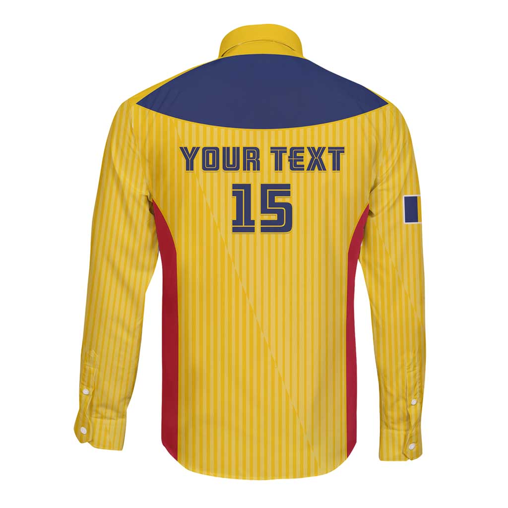 Custom Chad Football Long Sleeve Button Shirt Allez Les Sao