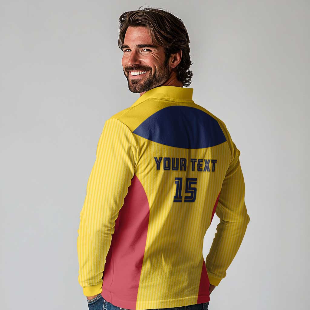 Custom Chad Football Long Sleeve Polo Shirt Allez Les Sao