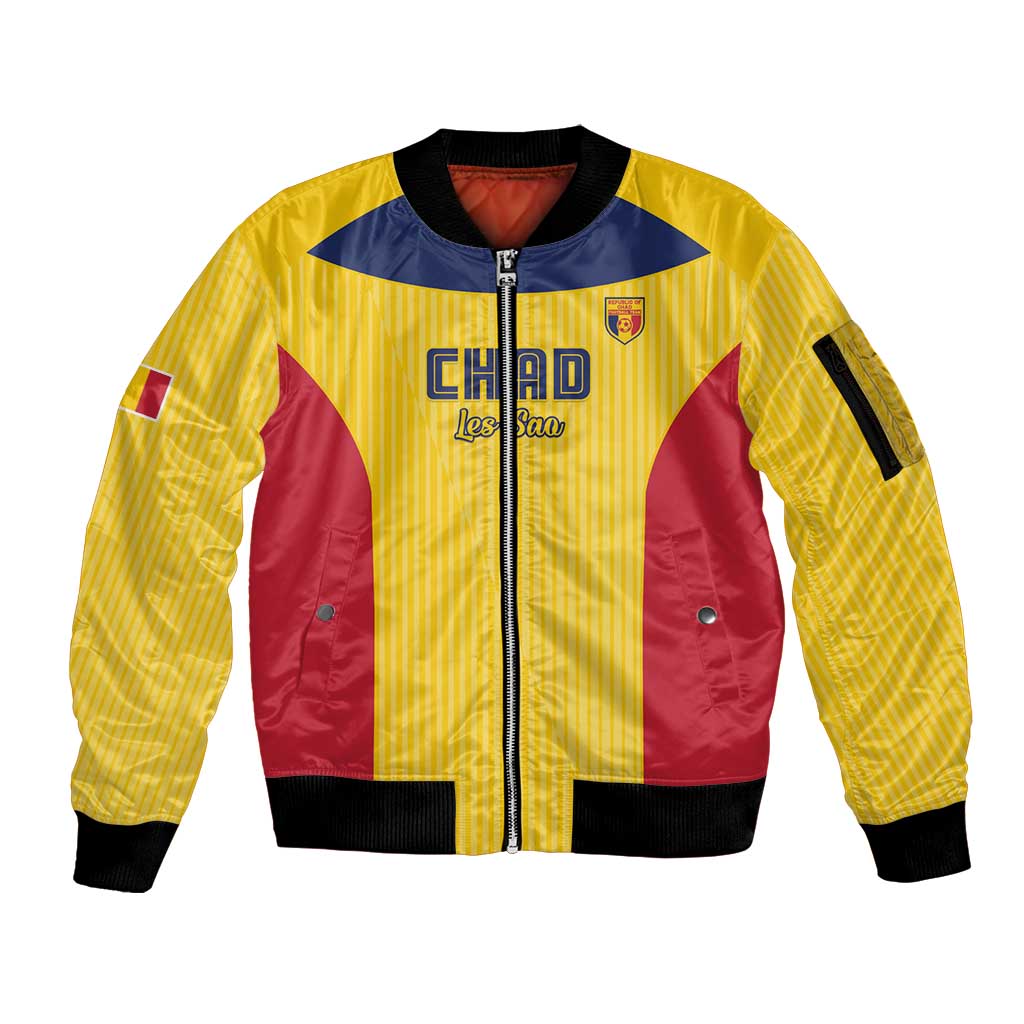 Custom Chad Football Sleeve Zip Bomber Jacket Allez Les Sao