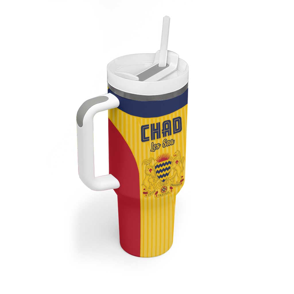 Custom Chad Football Tumbler With Handle Allez Les Sao