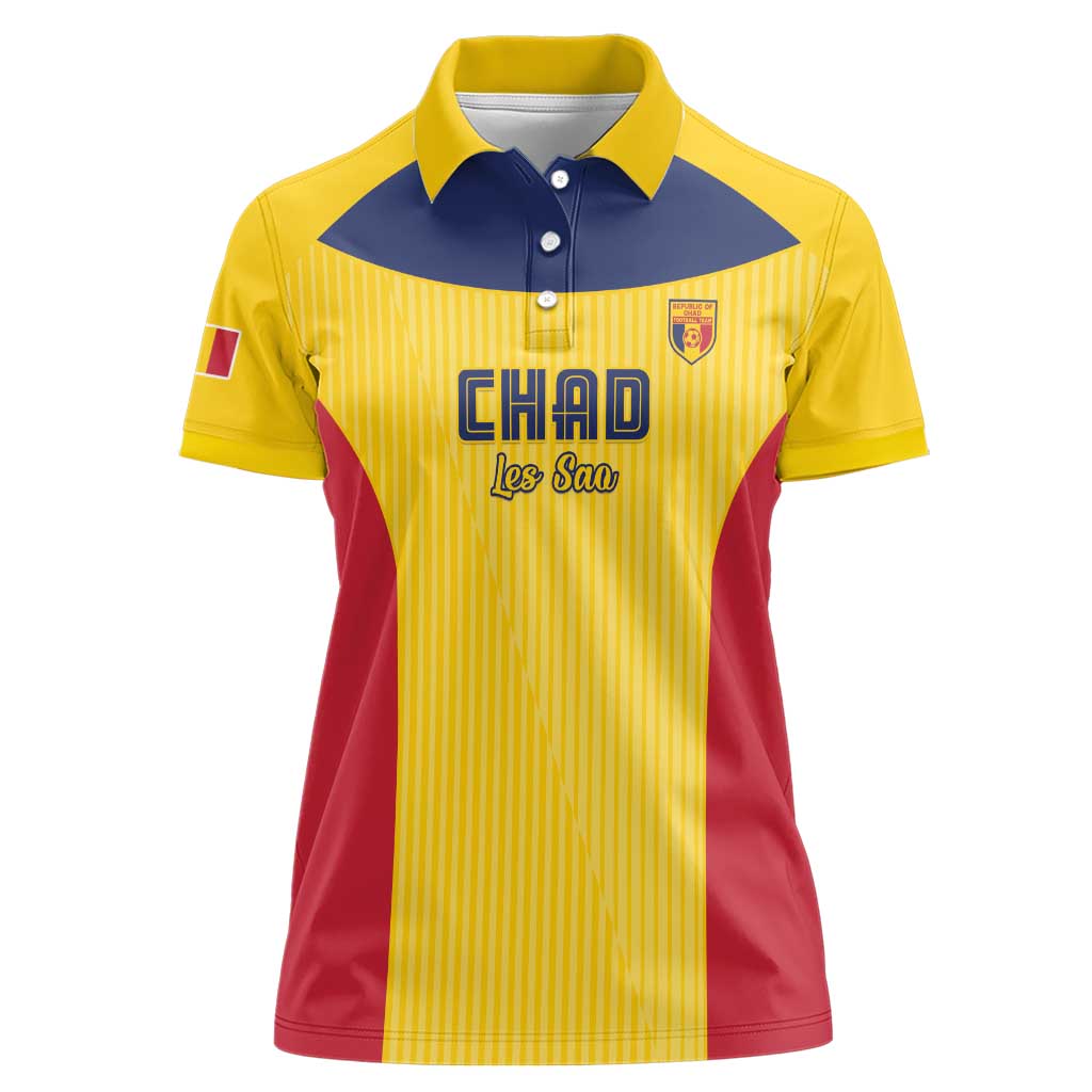 Custom Chad Football Women Polo Shirt Allez Les Sao