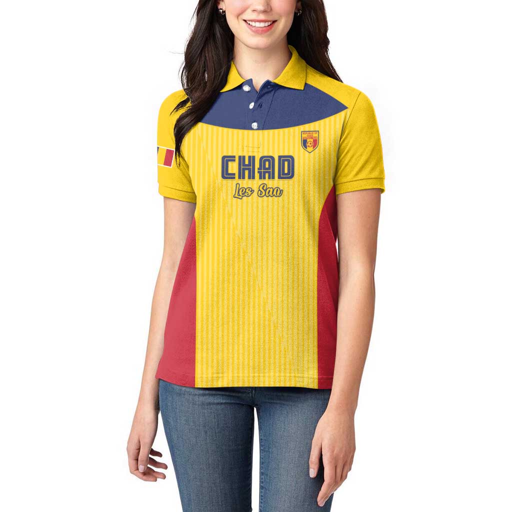 Custom Chad Football Women Polo Shirt Allez Les Sao