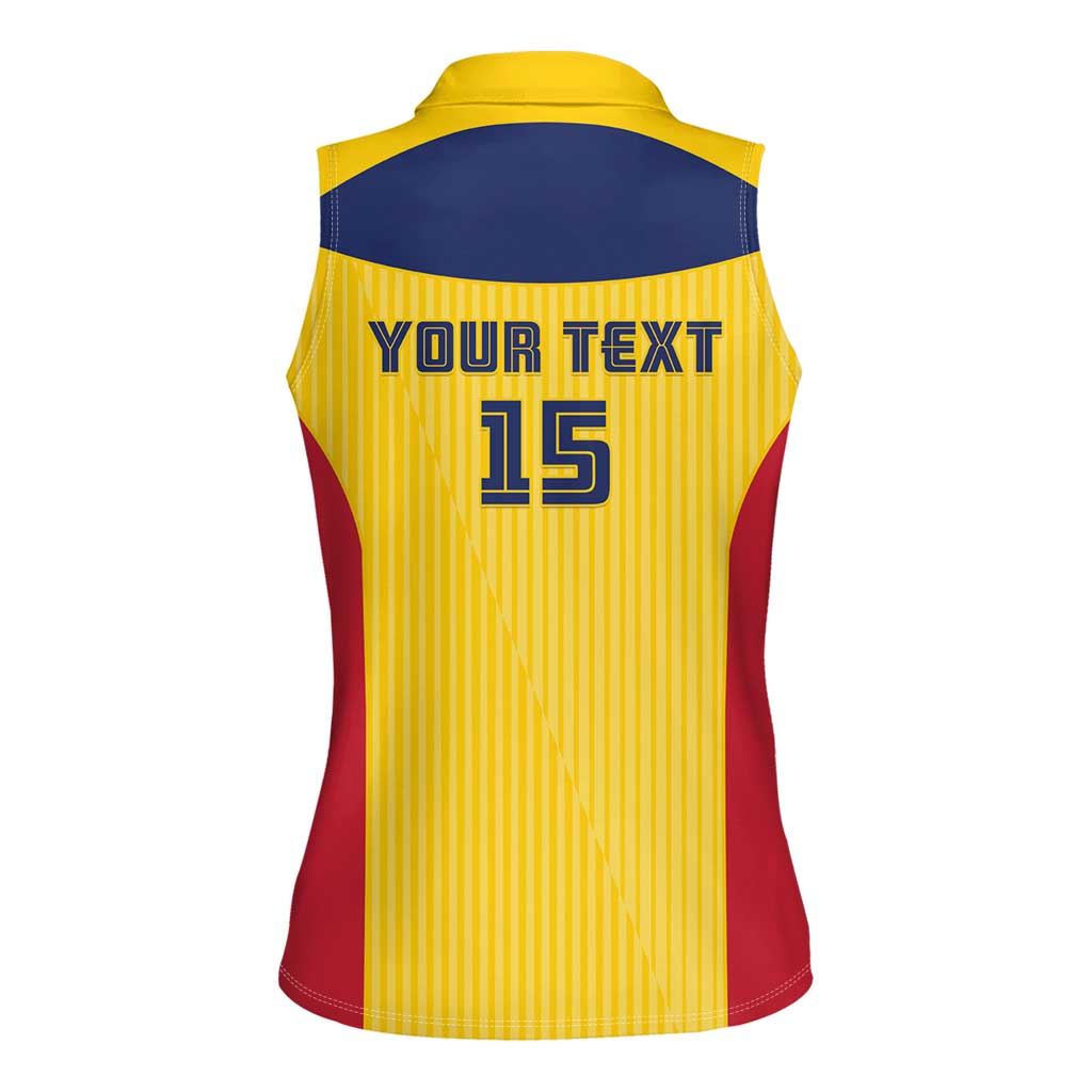 Custom Chad Football Women Sleeveless Polo Shirt Allez Les Sao