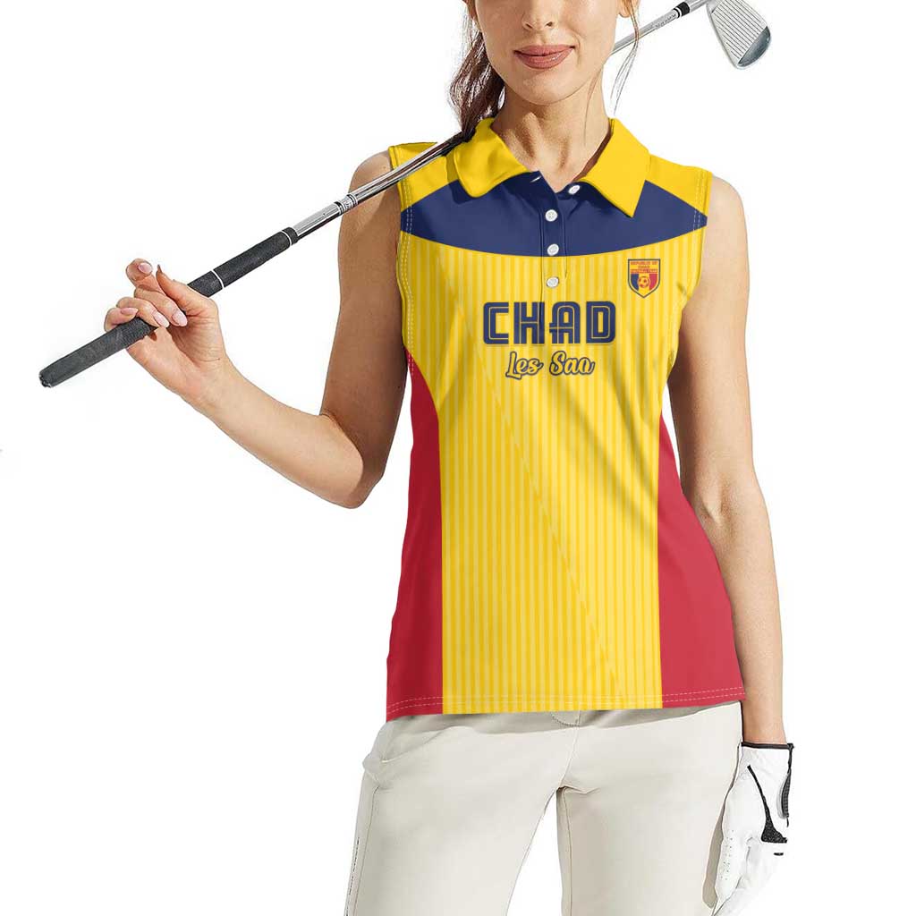 Custom Chad Football Women Sleeveless Polo Shirt Allez Les Sao