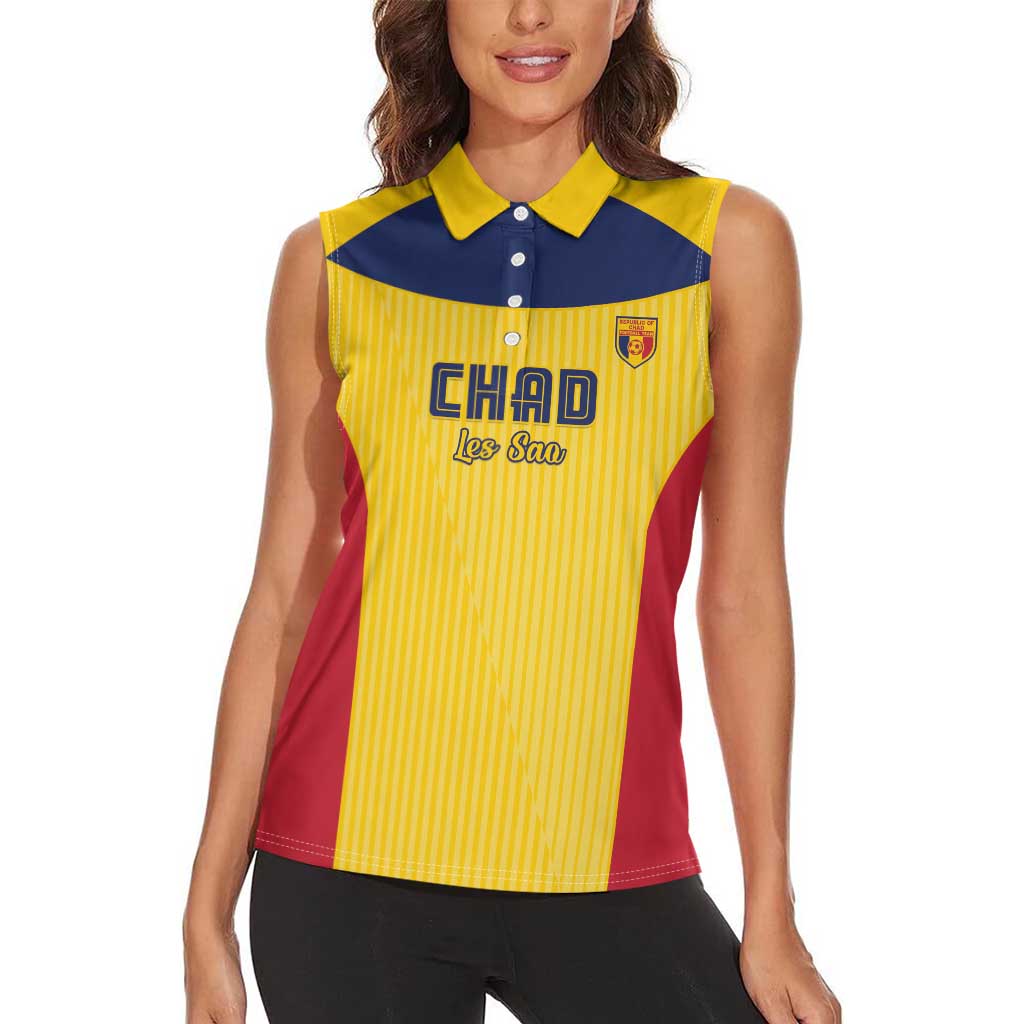 Custom Chad Football Women Sleeveless Polo Shirt Allez Les Sao