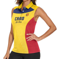 Custom Chad Football Women Sleeveless Polo Shirt Allez Les Sao