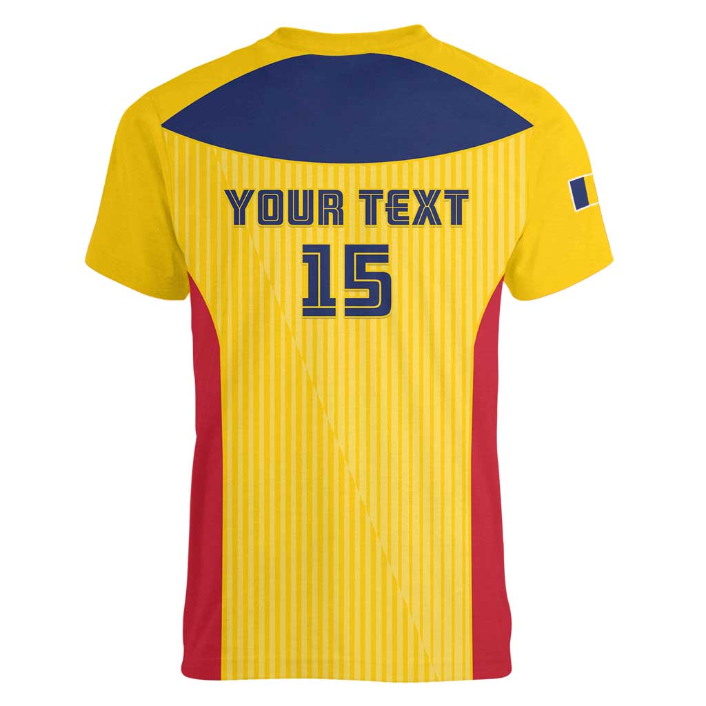 Custom Chad Football Women V-Neck T-Shirt Allez Les Sao