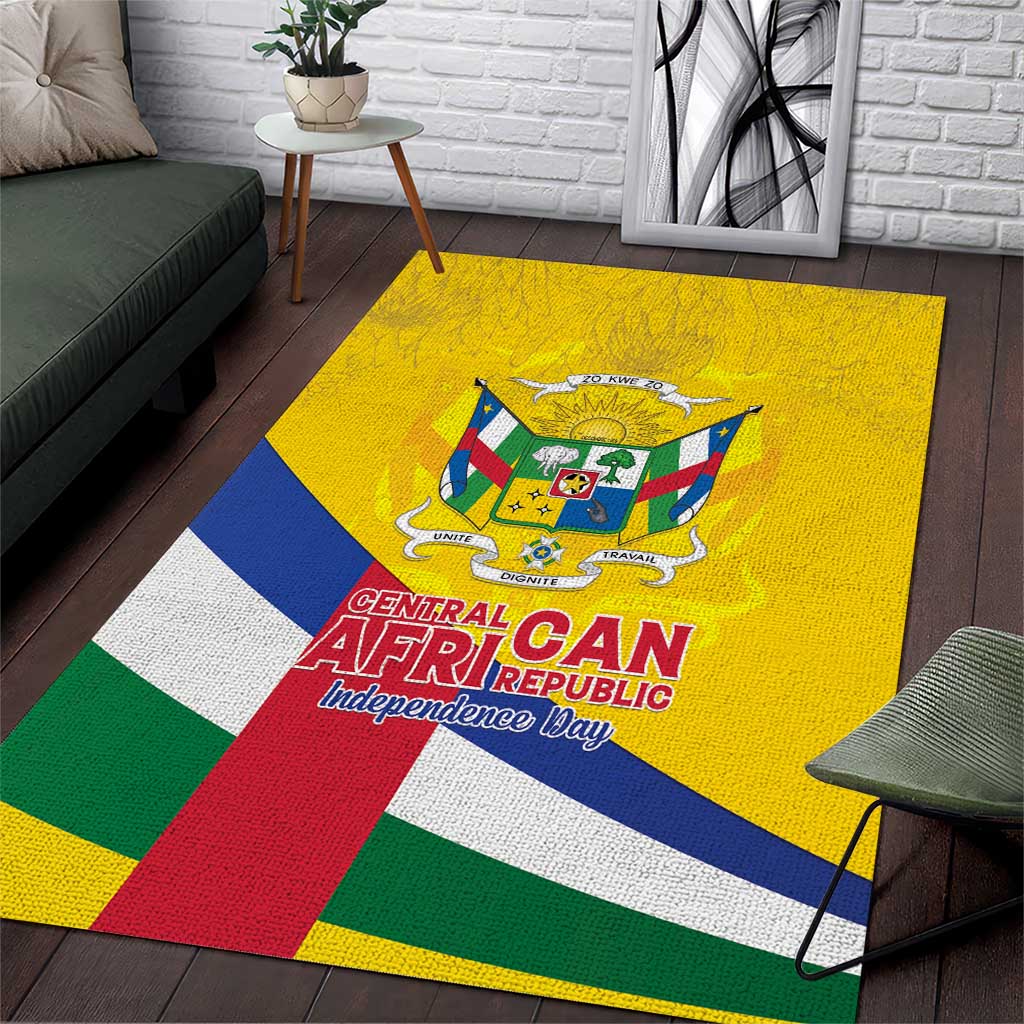 Central African Republic Independence Day Area Rug Coat Of Arms Proteas