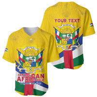 Personalised Central African Republic Independence Day Baseball Jersey Coat Of Arms Proteas