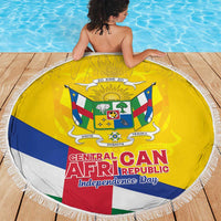 Central African Republic Independence Day Beach Blanket Coat Of Arms Proteas