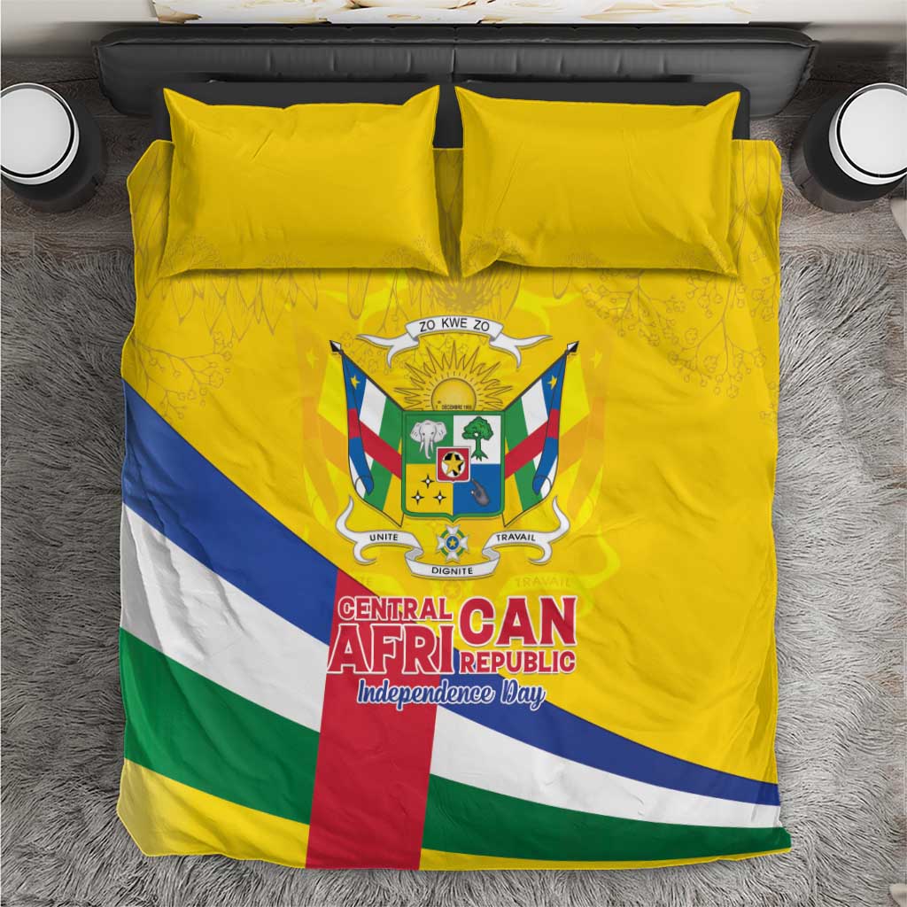 Central African Republic Independence Day Bedding Set Coat Of Arms Proteas