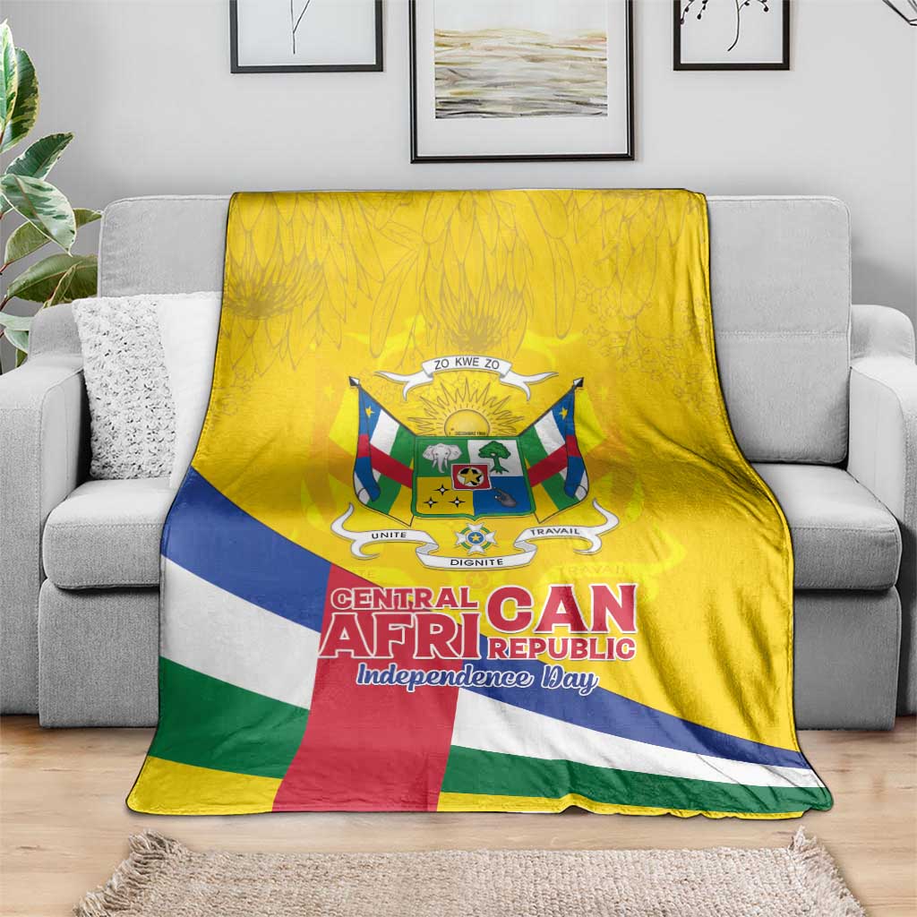 Central African Republic Independence Day Blanket Coat Of Arms Proteas