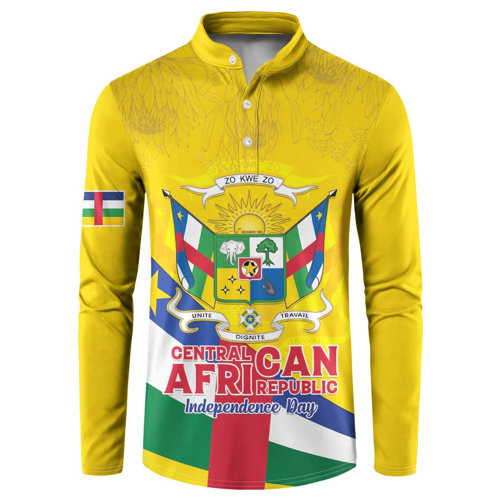 Personalised Central African Republic Independence Day Button Sweatshirt Coat Of Arms Proteas