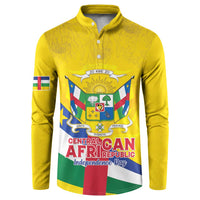 Personalised Central African Republic Independence Day Button Sweatshirt Coat Of Arms Proteas