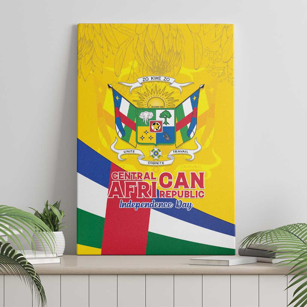 Central African Republic Independence Day Canvas Wall Art Coat Of Arms Proteas