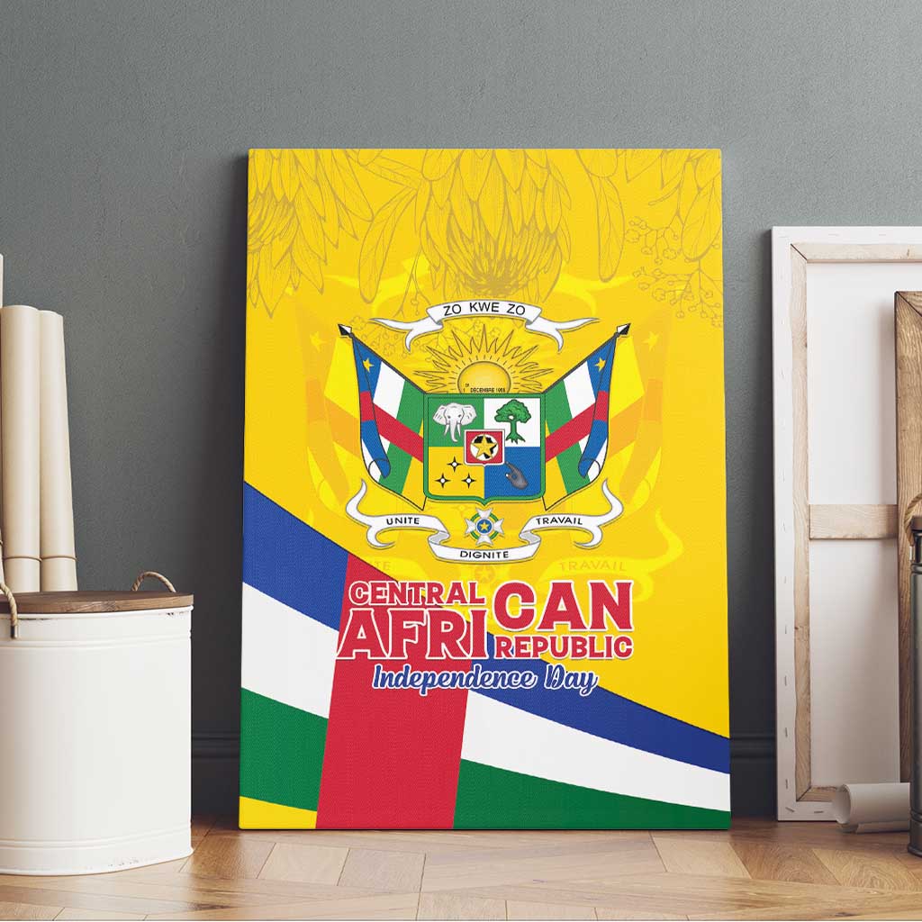 Central African Republic Independence Day Canvas Wall Art Coat Of Arms Proteas