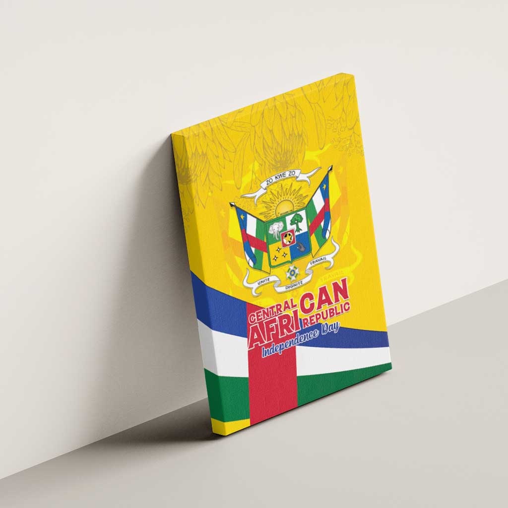 Central African Republic Independence Day Canvas Wall Art Coat Of Arms Proteas