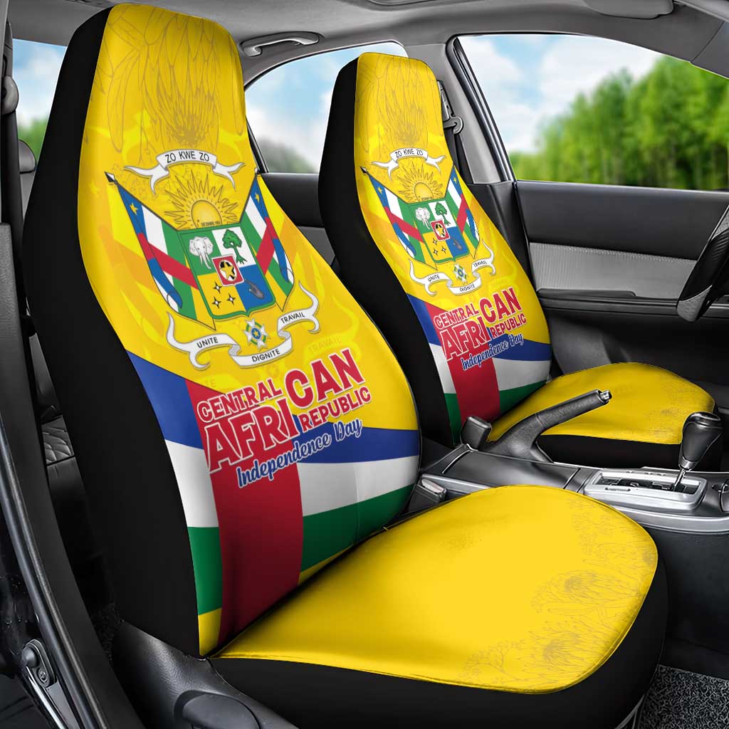 Central African Republic Independence Day Car Seat Cover Coat Of Arms Proteas