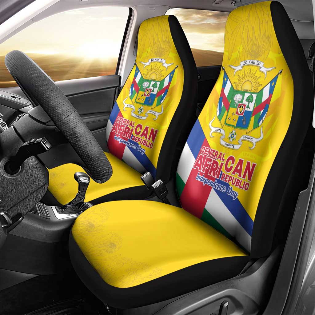 Central African Republic Independence Day Car Seat Cover Coat Of Arms Proteas