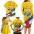 Personalised Central African Republic Independence Day Family Matching Long Sleeve Bodycon Dress and Hawaiian Shirt Coat Of Arms Proteas