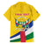 Personalised Central African Republic Independence Day Family Matching Long Sleeve Bodycon Dress and Hawaiian Shirt Coat Of Arms Proteas