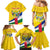 Personalised Central African Republic Independence Day Family Matching Mermaid Dress and Hawaiian Shirt Coat Of Arms Proteas