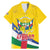 Personalised Central African Republic Independence Day Family Matching Mermaid Dress and Hawaiian Shirt Coat Of Arms Proteas