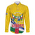 Personalised Central African Republic Independence Day Family Matching Mermaid Dress and Hawaiian Shirt Coat Of Arms Proteas