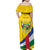 Personalised Central African Republic Independence Day Family Matching Off Shoulder Maxi Dress and Hawaiian Shirt Coat Of Arms Proteas