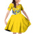 Personalised Central African Republic Independence Day Family Matching Off Shoulder Short Dress and Hawaiian Shirt Coat Of Arms Proteas
