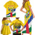 Personalised Central African Republic Independence Day Family Matching Short Sleeve Bodycon Dress and Hawaiian Shirt Coat Of Arms Proteas